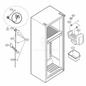 Ice Maker Parts Diagram and Parts List for 79432 ASWCSE6 LG Refrigerator