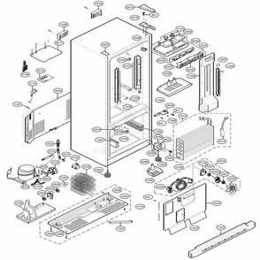 Case Parts Diagram and Parts List for LBC22520ST AST2LGG LG Refrigerator