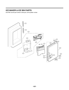 Icemaker And Ice Bin Parts Diagram and Parts List for LFXC22525D ASBCNA0 LG Refrigerator