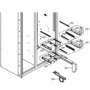 Refrigerator Rail Part 1 Diagram and Parts List for UPSXB2627S ASTCNA0 LG Refrigerator
