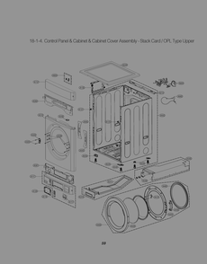 Upper Control Panel And Cabinet And Cabinet Cover Assembly Diagram and Parts List for RN1870AH2 ASSEELC LG Dryer