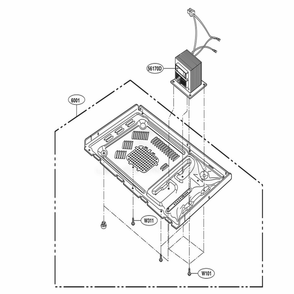 Base Plate Parts Diagram and Parts List for MS2042DB CBKQLGF LG Wall Oven