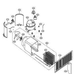 Mechanical Compartment Diagram and Parts List for UPSXB2627S ASTCNA0 LG Refrigerator