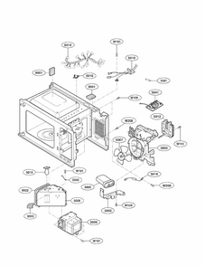 Interior Parts Diagram and Parts List for 72166222011  Kenmore Microwave