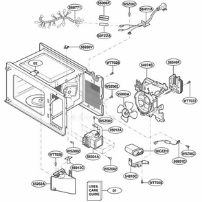 Interior Parts Diagram and Parts List for YMT2110SJB0 BKEWPC LG Range