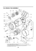 DRUM & TUB ASSEMBLY Diagram and Parts List for WM2496HWM ABWEEUS LG Washer