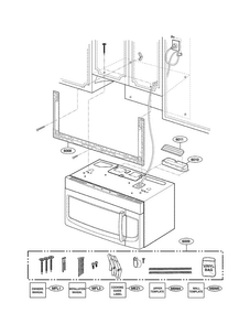 Installation Parts Diagram and Parts List for LMV2073WW 01 LG Microwave