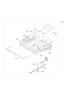 Upper Rack Parts Diagram and Parts List for LDF5545ST 00 LG Dishwasher