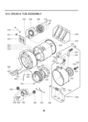 DRUM & TUB ASSEMBLY Diagram and Parts List for WM2075CW  LG Washer