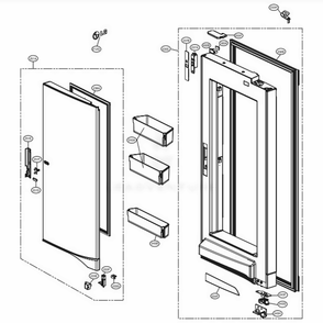 R-Room Door Part 2 Diagram and Parts List for GF5D906SL ASTRGAP LG Refrigerator