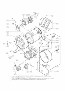 Drum And Tub Parts Diagram and Parts List for 79641282311  Kenmore Washer