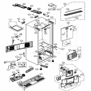 Case Parts Diagram and Parts List for LFXS28968D ASBCNA3 LG Refrigerator