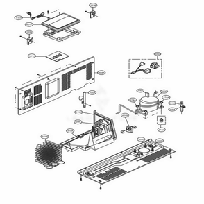 Machine Compartment Diagram and Parts List for LSXS26366D ASBCNA8 LG Refrigerator