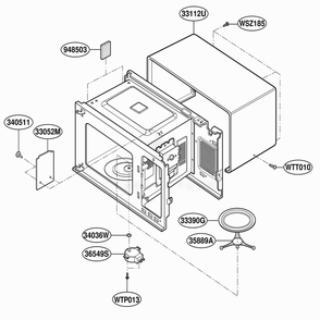 Oven Cavity Parts Diagram and Parts List for JES1339WC AM1EGEU LG Wall Oven