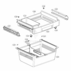 Freezer Parts Diagram and Parts List for LFD22786ST ASTCNA1 LG Refrigerator