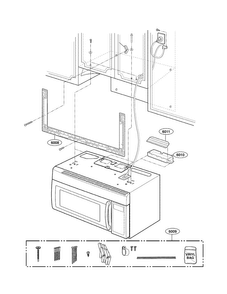 Installation Parts Diagram and Parts List for LMV1925SBQ01  LG Microwave