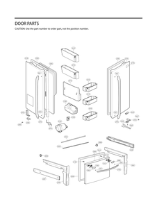 Door Parts Diagram and Parts List for GC-L288GQXP AWBCNA3 LG Refrigerator