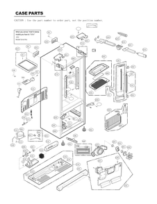 Case Parts Diagram and Parts List for GC-L258VQXD AWBCSE2 LG Refrigerator