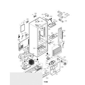 Case Diagram and Parts List for LFD22860SW 00 LG Refrigerator