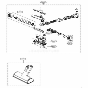 Floor Nozzle Assembly Diagram and Parts List for A927KVMS AVWELGA LG Canister Vacuum
