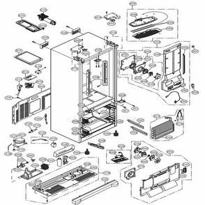 Case Parts Diagram and Parts List for LMX25988ST ASTCNA0 LG Refrigerator