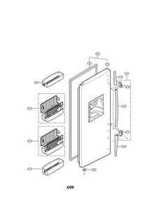Freezer Door Parts Diagram and Parts List for LRSC26923TT 00 LG Refrigerator