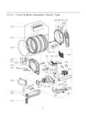 Drum & Motor Assembly Diagram and Parts List for DLEX7177WM ABWEEUS LG Dryer