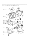 Drum & Motor Assembly Diagram and Parts List for DLEX7177RM ACREEUS LG Dryer