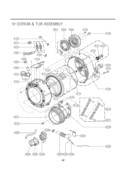DRUM & TUB ASSEMBLY Diagram and Parts List for WM3431HW WM3431HW /01 LG Washer