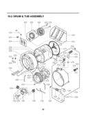 DRUM & TUB ASSEMBLY Diagram and Parts List for WM2688HWMA ABWEEUS LG Washer