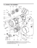 DRUM & TUB ASSEMBLY Diagram and Parts List for WM3988HMA ABWEEUS LG Washer