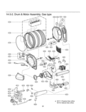 Drum & Motor Assembly Diagram and Parts List for DLGX0002TM  LG Dryer
