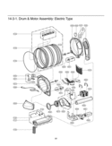 Drum & Motor Assembly Diagram and Parts List for DLEX0001TM  LG Dryer