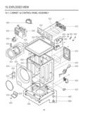 CABINET & CONTROL PANEL ASSEMBLY  EXPLODED VIEW Diagram and Parts List for WM2077CW  LG Washer