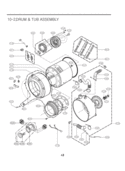 DRUM & TUB ASSEMBLY Diagram and Parts List for WM2077CW  LG Washer