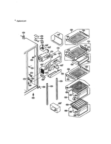Refrigerator Compartment Diagram and Parts List for LRSPC2331NI  LG Refrigerator