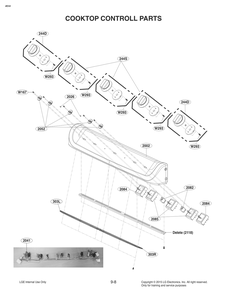 Cooktop Controll Parts Diagram and Parts List for FD1773LS AS2LLGA LG Range