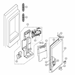 Ice Maker And Ice Bin Parts Diagram and Parts List for LMXC23746D ASBCNA3 LG Refrigerator