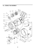 DRUM & TUB ASSEMBLY Diagram and Parts List for WM0742HWA ABWEEUS LG Washer