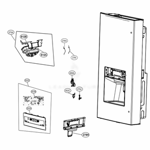 Dispenser Parts Diagram and Parts List for 73109 AWBCSE2 LG Refrigerator