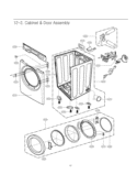 Cabinet & Door Assembly Diagram and Parts List for DLE3733U ABBEEUS LG Dryer
