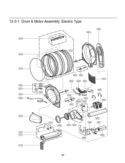 Drum & Motor Assembly Diagram and Parts List for DLE3733U ABBEEUS LG Dryer