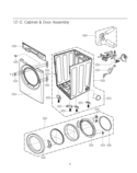 Cabinet & Door Assembly Diagram and Parts List for DLG3744U  LG Dryer