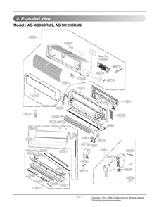 Diagram 1 Diagram and Parts List for ASNW123BRM9 AMRBEUS LG Air Conditioner