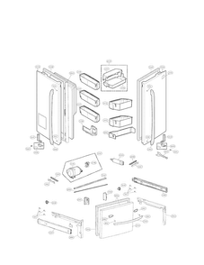 Door Parts Diagram and Parts List for LFX29927SB  LG Refrigerator