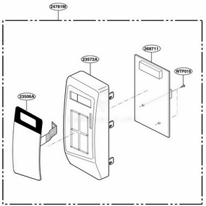Control Panel Parts Diagram and Parts List for MA1220B KBKEGSE LG Wall Oven