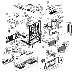 Case Parts Diagram and Parts List for 72183 ASTCSE5 LG Refrigerator