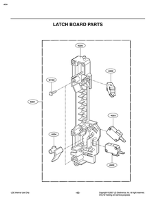 Latch Board Parts Diagram and Parts List for MV1746AD CBKELGA LG Microwave