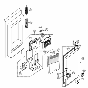 Ice Maker And Ice Bin Parts Diagram and Parts List for 73167 ASBCSE0 LG Refrigerator