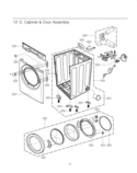 Cabinet & Door Assembly Diagram and Parts List for DLE3733D  LG Dryer